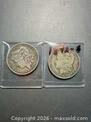 MaxSold Auction: Two Morgan Silver Dollars 1891 & 1892 90% Silver - Orange (Texas, USA) SELLER MANAGED Estate Sale Online Auction - Camelot Street