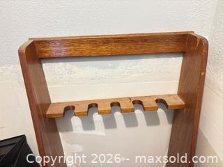 MaxSold Auction: Wood Freestanding Gun Rack Holds 6, Brown Finish - Orange (Texas, USA) SELLER MANAGED Estate Sale Online Auction - Camelot Street