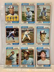 MaxSold Auction: 1974 Topps Montreal Expos Baseball Cards — 9 Cards - New Westminster (British Columbia, Canada) SELLER MANAGED Reseller Online Auction - Canfor Avenue