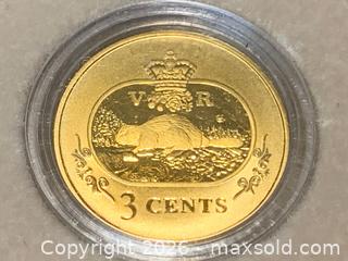 MaxSold Auction: 2001 Royal Canadian Mint & Canada Post 150th Anniversary Set with Silver Coin (92.5% Silver 3 Cent Coin covered with 24-Karat Gold)  - New Westminster (British Columbia, Canada) SELLER MANAGED Reseller Online Auction - Canfor Avenue