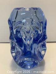 MaxSold Auction: Blue Art Glass Sculptural Vase - New Westminster (British Columbia, Canada) SELLER MANAGED Reseller Online Auction - Canfor Avenue
