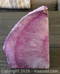 MaxSold Auction: Pink Agate/Chalcedony Geode Slice (Medium Bookend) - New Westminster (British Columbia, Canada) SELLER MANAGED Reseller Online Auction - Canfor Avenue