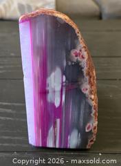 MaxSold Auction: Pink & Gray Agate Geode Slice, Polished Face, 5 in - New Westminster (British Columbia, Canada) SELLER MANAGED Reseller Online Auction - Canfor Avenue