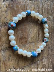 MaxSold Auction: white pearl  and cloisonne enamel beaded  bracelet - New Westminster (British Columbia, Canada) SELLER MANAGED Reseller Online Auction - Canfor Avenue