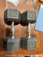 MaxSold Auction: 25LB Barbells - San Jose (California, USA) SELLER MANAGED Moving Online Auction - Paladin Drive