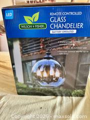 MaxSold Auction: Glass Chandelier - Remote Control and Battery Powered - San Jose (California, USA) SELLER MANAGED Moving Online Auction - Paladin Drive