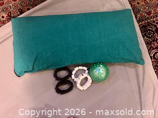 MaxSold Auction: Yoga Pillow, Weighted Bracelets/Anklets, and Yoga Ball - San Jose (California, USA) SELLER MANAGED Moving Online Auction - Paladin Drive