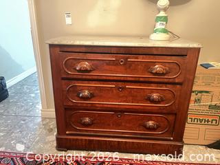 MaxSold Auction: Antique Dresser with Marble Top - Burlington (Ontario, Canada) PARTNER MANAGED Estate Sale Online Auction - Cumberland Avenue (STORAGE)