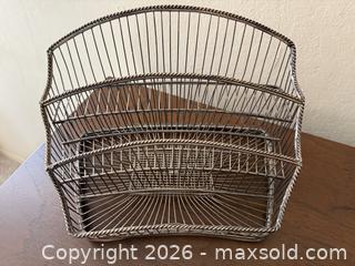 MaxSold Auction: Vintage 3-Tiered Desktop Metal Wire Mail Organizer - San Jose (California, USA) SELLER MANAGED Estate Sale Online Auction - Avenida Arboles