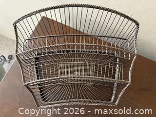 MaxSold Auction: Vintage 3-Tiered Desktop Metal Wire Mail Organizer - San Jose (California, USA) SELLER MANAGED Estate Sale Online Auction - Avenida Arboles