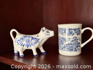 MaxSold Auction: Vintage Porcelain Blue White Delft Painted Holland Windmill Ceramic Cow Creamer & Ironstone Tableware Ltd English Countryside Mug - San Jose (California, USA) SELLER MANAGED Estate Sale Online Auction - Avenida Arboles