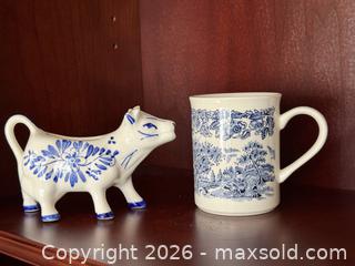 MaxSold Auction: Vintage Porcelain Blue White Delft Painted Holland Windmill Ceramic Cow Creamer & Ironstone Tableware Ltd English Countryside Mug - San Jose (California, USA) SELLER MANAGED Estate Sale Online Auction - Avenida Arboles