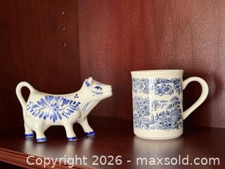 MaxSold Auction: Vintage Porcelain Blue White Delft Painted Holland Windmill Ceramic Cow Creamer & Ironstone Tableware Ltd English Countryside Mug - San Jose (California, USA) SELLER MANAGED Estate Sale Online Auction - Avenida Arboles