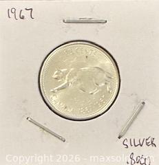 MaxSold Auction: 1867-1967 Cdn. Silver 100th Anniversary of Canada 25 Cents  - Newmarket (Ontario, Canada) PARTNER MANAGED Reseller Online Auction - Walter Avenue