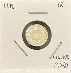 MaxSold Auction: 1908-1998 Cdn. Silver Proof 90th Anniversary RCM 5 Cents  - Newmarket (Ontario, Canada) PARTNER MANAGED Reseller Online Auction - Walter Avenue