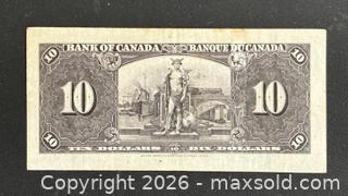 MaxSold Auction: 1937 Cdn. King George VI 10 Dollars Paper Banknote  - Newmarket (Ontario, Canada) PARTNER MANAGED Reseller Online Auction - Walter Avenue