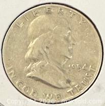 MaxSold Auction: 1954 US Silver Franklin Half Dollar  - Newmarket (Ontario, Canada) PARTNER MANAGED Reseller Online Auction - Walter Avenue
