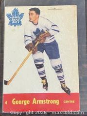MaxSold Auction: 1955-6 Parkhurst George Armstrong Hockey Collectible Trading Card    - Newmarket (Ontario, Canada) PARTNER MANAGED Reseller Online Auction - Walter Avenue
