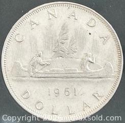 MaxSold Auction: 1961 Cdn. Silver King George VI 1 Dollar  - Newmarket (Ontario, Canada) PARTNER MANAGED Reseller Online Auction - Walter Avenue