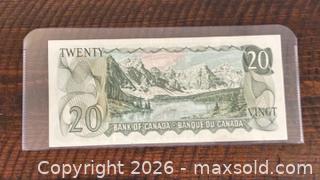 MaxSold Auction: 1969 Cdn. Queen Elizabeth II 20 Dollars Paper Banknote  - Newmarket (Ontario, Canada) PARTNER MANAGED Reseller Online Auction - Walter Avenue