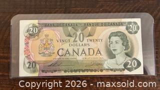 MaxSold Auction: 1979 Cdn. Queen Elizabeth II 20 Dollars Paper Banknote  - Newmarket (Ontario, Canada) PARTNER MANAGED Reseller Online Auction - Walter Avenue