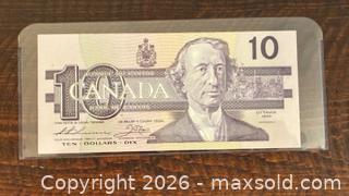 MaxSold Auction:  1989 Cdn. Prime Minister Sir John A. Macdonald 10 Dollars Paper Banknote  - Newmarket (Ontario, Canada) PARTNER MANAGED Reseller Online Auction - Walter Avenue