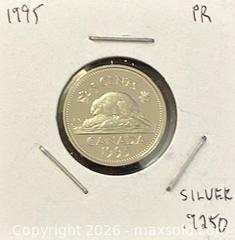 MaxSold Auction: 1995 Cdn. Proof Queen Elizabeth II 5 Cents  - Newmarket (Ontario, Canada) PARTNER MANAGED Reseller Online Auction - Walter Avenue