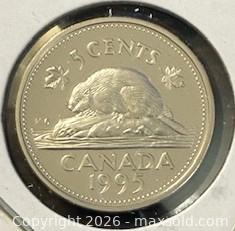MaxSold Auction: 1995 Cdn. Proof Queen Elizabeth II 5 Cents  - Newmarket (Ontario, Canada) PARTNER MANAGED Reseller Online Auction - Walter Avenue