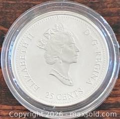 MaxSold Auction: 1999 Cdn. Silver Proof A Tribute to First Nations Millennium - October 25 Cents  - Newmarket (Ontario, Canada) PARTNER MANAGED Reseller Online Auction - Walter Avenue