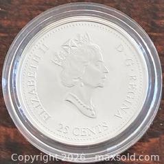 MaxSold Auction: 2000 Cdn. Silver Proof "Harmony" Millennium 25 Cents  - Newmarket (Ontario, Canada) PARTNER MANAGED Reseller Online Auction - Walter Avenue