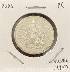 MaxSold Auction: 2003 Cdn. Silver Proof Queen Elizabeth II 50 Cents   - Newmarket (Ontario, Canada) PARTNER MANAGED Reseller Online Auction - Walter Avenue
