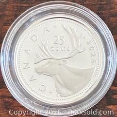MaxSold Auction: 2025 Cdn. Silver Proof King Charles III 25 Cents  - Newmarket (Ontario, Canada) PARTNER MANAGED Reseller Online Auction - Walter Avenue