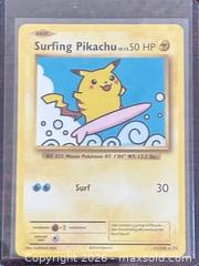 MaxSold Auction: Pokémon TCG Evolutions: Surfing Pikachu Collectible Trading Card  - Newmarket (Ontario, Canada) PARTNER MANAGED Reseller Online Auction - Walter Avenue