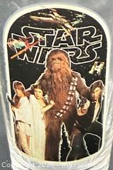 MaxSold Auction: Star Wars 10 oz Glasses features iconic character artwork, specifically including Chewbacca, Han Solo, Princess Leia, Luke Skywalker, and Darth Vader  - Newmarket (Ontario, Canada) PARTNER MANAGED Reseller Online Auction - Walter Avenue