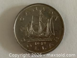 MaxSold Auction: 1949 Canadian Silver Dollar Coin - Ajax (Ontario, Canada) SELLER MANAGED Reseller Online Auction - Pickering Beach Road