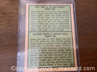 MaxSold Auction: Bobby Orr O.P.C Hockey Card - 1st All-Star Team 1970-71 - Ajax (Ontario, Canada) SELLER MANAGED Reseller Online Auction - Pickering Beach Road