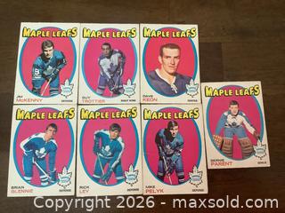 MaxSold Auction: Lot of Seven (7) Toronto Maple Leaf 1970-71 O.P.C. Hockey Cards  - Ajax (Ontario, Canada) SELLER MANAGED Reseller Online Auction - Pickering Beach Road