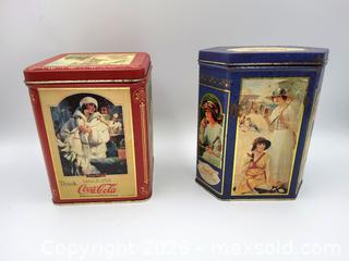MaxSold Auction: 1993 Vintage & Victorian Theme COCA COLA Decorative Tins - Kingston (Ontario, Canada) SELLER MANAGED Downsizing Online Auction - Heron Court.