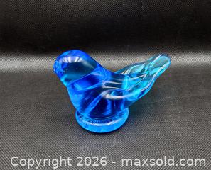 MaxSold Auction: 1996 Leo Ward BLUE BIRD OF HAPPINESS Art Glass Sculpture - Signed - Kingston (Ontario, Canada) SELLER MANAGED Downsizing Online Auction - Heron Court.