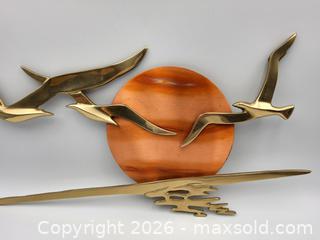 MaxSold Auction: Large 1970s Bijan MCM 50s Style BRASS Seagulls & COPPER SUN Wall Art - Kingston (Ontario, Canada) SELLER MANAGED Downsizing Online Auction - Heron Court.