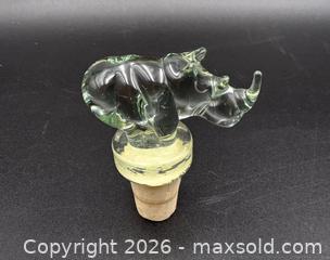 MaxSold Auction: Stunning Vintage Art Glass RHINOCEROUS / RHINO Bottle Stopper - Kingston (Ontario, Canada) SELLER MANAGED Downsizing Online Auction - Heron Court.