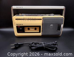 MaxSold Auction: Vintage 1980s SONY Portable AM/FM Radio & Cassette Recorder CFM-140 - Kingston (Ontario, Canada) SELLER MANAGED Downsizing Online Auction - Heron Court.