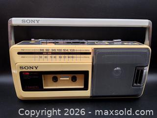 MaxSold Auction: Vintage 1980s SONY Portable AM/FM Radio & Cassette Recorder CFM-140 - Kingston (Ontario, Canada) SELLER MANAGED Downsizing Online Auction - Heron Court.