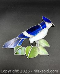 MaxSold Auction: Vintage BLUE JAY Stained Glass Window Suncatcher  - Kingston (Ontario, Canada) SELLER MANAGED Downsizing Online Auction - Heron Court.