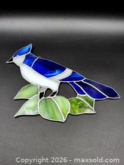 MaxSold Auction: Vintage BLUE JAY Stained Glass Window Suncatcher  - Kingston (Ontario, Canada) SELLER MANAGED Downsizing Online Auction - Heron Court.