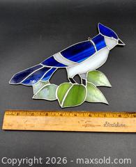 MaxSold Auction: Vintage BLUE JAY Stained Glass Window Suncatcher  - Kingston (Ontario, Canada) SELLER MANAGED Downsizing Online Auction - Heron Court.