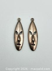 MaxSold Auction: Vintage TRIBAL FACE MASK Silver (Sterling?) EARRINGS - Kingston (Ontario, Canada) SELLER MANAGED Downsizing Online Auction - Heron Court.