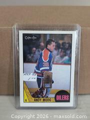MaxSold Auction: O Pee Chee Andy Moog Edmonton Card - Kingston (Ontario, Canada) SELLER MANAGED Reseller Online Auction - Railway Street