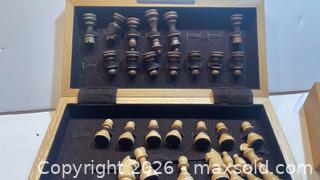 MaxSold Auction: Retro 70's Wooden Chess Board  - Toronto (Ontario, Canada) SELLER MANAGED Estate Sale Online Auction - Saunders Road