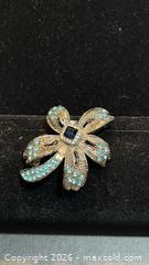 MaxSold Auction: Vintage Blu Crystal Brooch  - Toronto (Ontario, Canada) SELLER MANAGED Estate Sale Online Auction - Saunders Road
